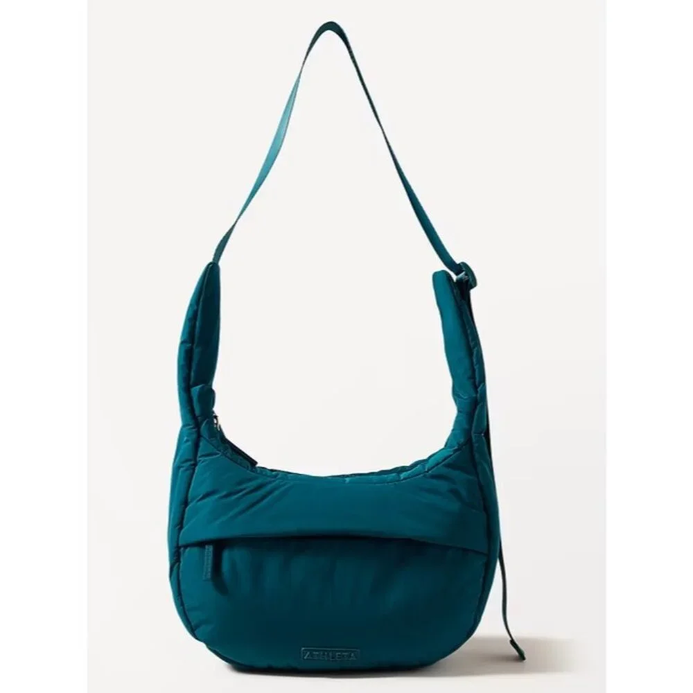 New Athleta All About Small Crossbody Hobo Bag Coastal Teal